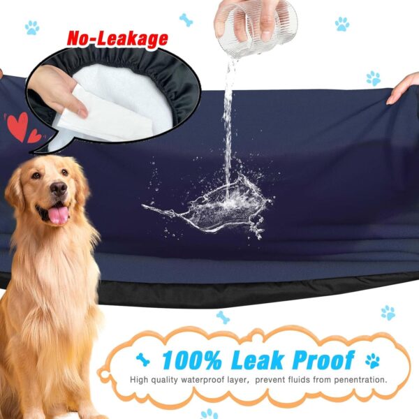 Dog Bed Covers Replacement Washable 100% Waterproof Dog Bed Cover 2 Pack Soft Noiseless Dog Bed Sheets for Dog Bed/pet Bed, 44" x 35" Blue