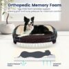 Miguel Orthopedic Dog Bed with Removable Washable Cover Memory Foam Cat Bed for Small Dogs Calming Pet Bed with Sides, Sofa Dog Couch, Egg Foam Support, Non-Slip Bottom, Brown 24 inch