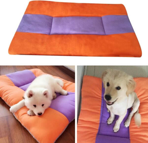 VOSAREA Warm Pet Fleece Pad Dog Blanket Cushion Bed Mat for Chihuahua Husky Multi-use Mat for Couch Car Travel Decorative