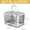 Extra Large Cat Carrier Soft Sided, Portable Small Dog Carrier for 2 Cats, 24"x16.5"x16" Car Travel Folding Comfortable Design, Khaki
