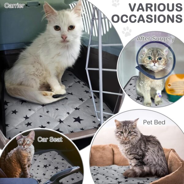 Namalu 4 Pack Self Warming Cat Bed Self Heating Cat Mat Star Pattern Soft Dog Crate Pad Thermal Pet Mat Anti Slip Kennel Washable Dog Warming Bed for Outdoor Indoor(18 x 24 Inch,Rectangle)