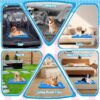 Outdoor Dog Bed, Foldable Waterproof Roll up Dog Bed, Portable Camping Travel Dogd Bedd, Non-Slip, Machine Washable Outdoor Pet Beds for Small, Medium and Large Dogs and Cat (Blue)