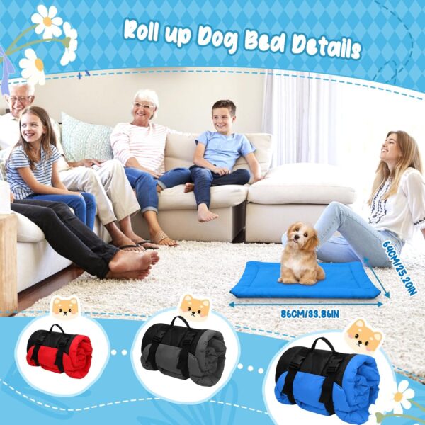 Outdoor Dog Bed, Foldable Waterproof Roll up Dog Bed, Portable Camping Travel Dogd Bedd, Non-Slip, Machine Washable Outdoor Pet Beds for Small, Medium and Large Dogs and Cat (Blue)