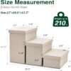 Love's cabin Dog Stairs for High Bed 18" H,Foldable Pet Stairs for Small Medium or Large Dogs Puppy with Storage for Bed or Couch, Cat Dog Steps Ramp with Zip up to 210 lbs(Beige,3 Steps no Condo)