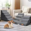 Topmart Dog Stairs for Small Dogs, 4-Step, 19.7”H, Dog Steps for High Beds Couches with All-Round Waterproof Cover, Non-Slip Sturdy Dog Ramp for Old Cats, Injured Pet