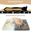 MIHIKK XL Dog Bed Waterproof Dog Beds Large Sized Dog Orthopedic Crate Bed with Removable Washable Cover Egg-Crate Foam Pet Pad Mat with Anti-Slip Bottom, 41 x 27 Inch, Dark Grey