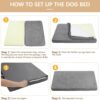MIHIKK XL Dog Bed Waterproof Dog Beds Large Sized Dog Orthopedic Crate Bed with Removable Washable Cover Egg-Crate Foam Pet Pad Mat with Anti-Slip Bottom, 41 x 27 Inch, Dark Grey