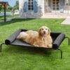 RRPETHOME Large Elevated Cooling Dog Bed, Raised Dog Cot Beds for Large Dogs, Elevated Outdoor Pet Bed, Chew Proof Portable Cooling Pet Cot with Skid-Resistant Feet and Breathable Mesh