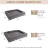 RRPETHOME Washable Dog Bed Medium Size Dog Couch, Orthopedic Pet Beds with Removable Cover, Waterproof Pet Bed with Bolsters, Dogs Sofa Bed with Non Slip Bottom, Medium, Grey