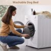 RRPETHOME Washable Dog Bed Medium Size Dog Couch, Orthopedic Pet Beds with Removable Cover, Waterproof Pet Bed with Bolsters, Dogs Sofa Bed with Non Slip Bottom, Medium, Grey