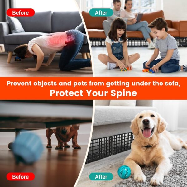 HONKID Under Couch Blocker 12 Pack, Under Bed Blocker Prevents Toys & Pets Under Furniture, Ideal for Living Room, Bedroom, Playroom (6.6" H x 14.5" L)