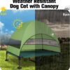 Elevated Dog Bed with Upgraded Canopy, Raised Outdoor Dog Tent with Powerful Anti-Slip Feet, Portable Pet Cot with Larger Shade, Raised Cooling Bed for Camping, Backyard, Beach, Poolside