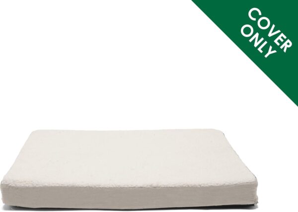 Furhaven Replacement Pet Bed Cover - Classic Cushion Sherpa and Suede Washable Dog Bed Mat Cover, Clay, Large
