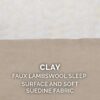 Furhaven Replacement Pet Bed Cover - Classic Cushion Sherpa and Suede Washable Dog Bed Mat Cover, Clay, Large