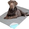 Chicute Dog Cooling Mat for Large Dogs - Orthopedic Memory Foam Pet Pad for Summer, QMAX>0.5, Washable Premium Comfort Crate Pad for Your Furry Companion, Grey, 35x23