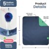 IMPROVIA® Washable Underpads, Heavy Absorbency Reusable Incontinence Pads for Kids, Adults, Elderly, and Pets - Waterproof Protection Floor Navy & Green (4 Pack - 34x36)