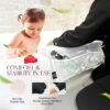 Baby Bath Kneeler and Elbow Rest pad Set | 1.5” Thick Padding, Non-Slip Bathtub Kneeling Pad, Machine Washable Baby Bath Cushion, Includes Ultra-Soft Washcloth and Brush for Bathing - White