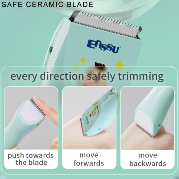ENSSU Baby Hair Clippers, Lower Noise Haircut Trimmers for Children with Autism and Sensory Sensitivity, Babies Infant Kids Waterproof Hair Cutting Kits