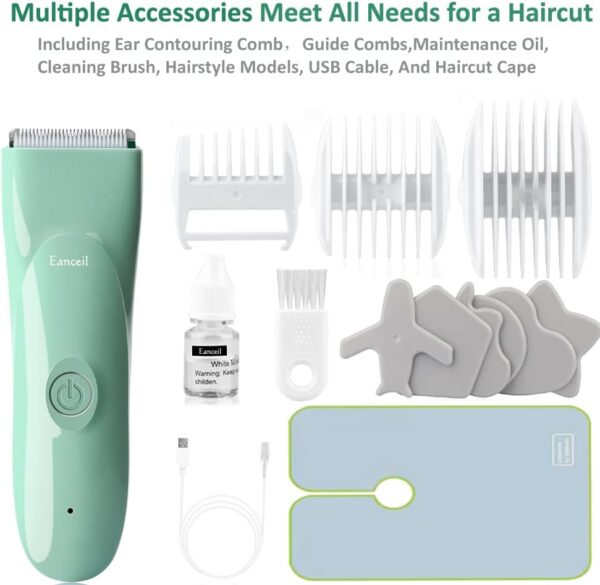 Baby Hair Clippers - Ultra Quiet Electric Hair Trimmer, Cordless Rechargeable Waterproof Haircut Kit for Kids Infants & Adult.