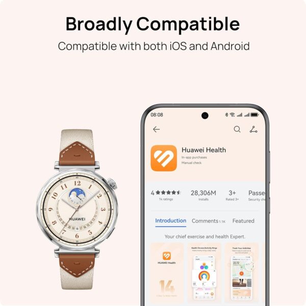 HUAWEI Watch GT 5 46mm Smartwatch, up to 14 Days Battery Life, All New Running and Cycling Sports Smart Watch, Sharp Edged Design, Health Tracking, Compatible with iOS and Android, Blue