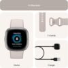 Fitbit Sense 2 Advanced Health and Fitness Smartwatch with Tools to Manage Stress and Sleep, ECG App, SpO2, 24/7 Heart Rate and GPS, Lunar White/Platinum, One Size (S & L Bands Included)