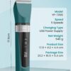oneisall Cat Clippers for Matted Hair, 5-Speed Quiet Cat Grooming kit, Cordless Cat Shaver for Long Hair,Waterproof Cat Hair Trimmer, Pet Clippers for Cats(Green)