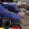 Amazfit T-Rex 2 Rugged Smart Watch 47mm, Military Certified, Dual-band GPS, 24-Day Battery Life, Ultra-low Temperature Operation, AI Fitness Coach, 150+ Sports Modes, for Android iPhone(Black)
