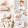 9pcs Newborn Baby Gifts for Boys Girls, Baby Shower Gifts for Baby Infant Toys 0-6 Months with 2 Rattle & Seat Toy, Blanket/Onesies/Bib/Socks/Memory/Carry Box, New Born Essential Stuff Gift