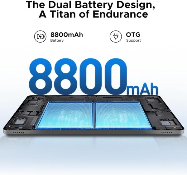 DOOGEE T36(2025) Android 15 Tablet,12 inch Tablet 20GB+256GB/ 2TB Expand Octa-Core Gaming Tablets,8800mAh,FHD+ Touchscreen with sim Card Slot,WiFi 5,Dual Camera,BT5.0,Widevine L1,Black