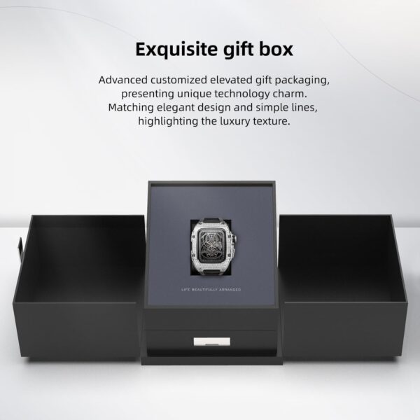 VERTU H1 Diamonds Smart Watch for Men, Mechanical Smartwatch for Android with 1.85" Sapphire Display, Answer/Make Call, Fitness Watch, Blood Oxygen, Heart Rate and 100+ Sports Modes (Black)
