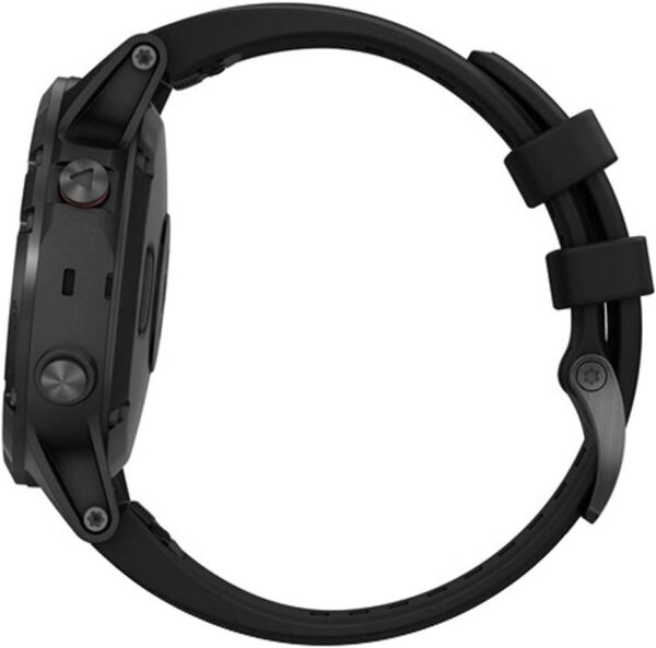 Garmin fenix 5 Plus, Premium Multisport GPS Smartwatch, Features Color Topo Maps, Heart Rate Monitoring, Music and Contactless Payment, Black with Black Band