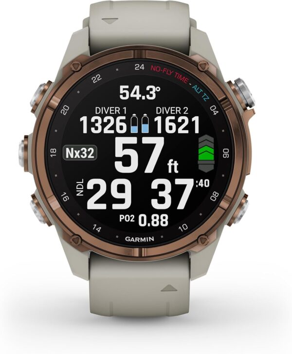 Garmin Descent™ Mk3i, Dive Computer and Multisport GPS Smartwatch, Air Integration, French Gray