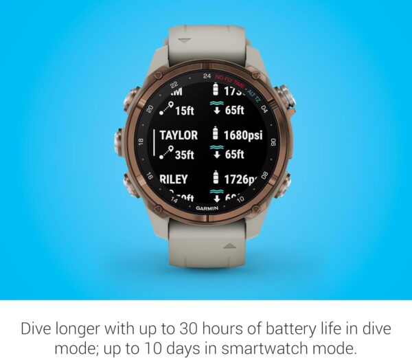 Garmin Descent™ Mk3i, Dive Computer and Multisport GPS Smartwatch, Air Integration, French Gray