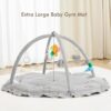 ANGELBLISS 5 in 1 Baby Play Gym Mat, Reversible Tummy Time Mat with 5 Sensory Toys for Stage-Based Developmental, Thick & Large Baby Activity Center from Newborn to Toddler (Grey)