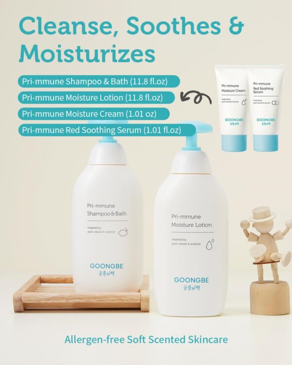 Baby Skin Care Gift Set - Korean Baby Skincare & Bath Time Essentials - Shampoo & Bath, Moisutre Lotion, Cream - Hydrating & Nourishing, 4 Items