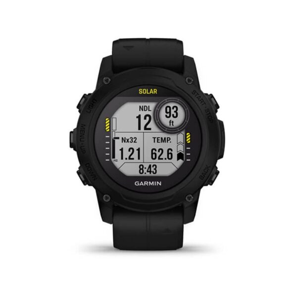 Garmin Descent™ G1 Solar, Rugged Dive Computer with Solar Charging Capabilities, Multiple Dive Modes, Activity Tracking, Black