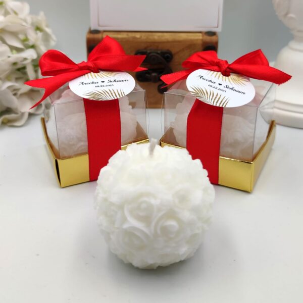 Wedding Favor guest Bulk, Set of Scented Rose shaped Candle Party Favors. Custom Baby shower favors, Bridal shower gifts, personalized bachelorette party favors for adults (White Roses, Set of 20)