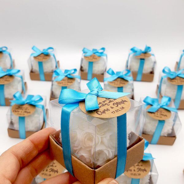 Wedding Favor guest Bulk, Set of Scented Rose shaped Candle Party Favors. Custom Baby shower favors, Bridal shower gifts, personalized bachelorette party favors for adults (White Roses, Set of 20)