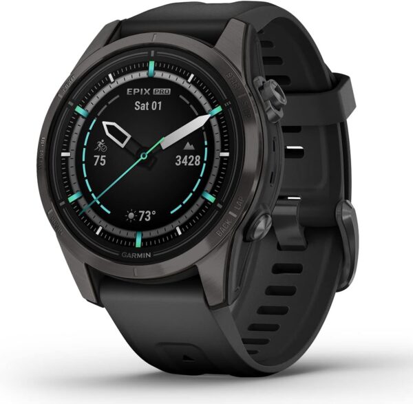 PlayBetter Garmin epix Pro (Gen 2) Sapphire (Carbon Gray DLC/Black, 42mm) GPS Outdoor Watch Gift Box Bundle - AMOLED Display & Built-in Flashlight - Includes Screen Protectors, Wall Adapter & Case