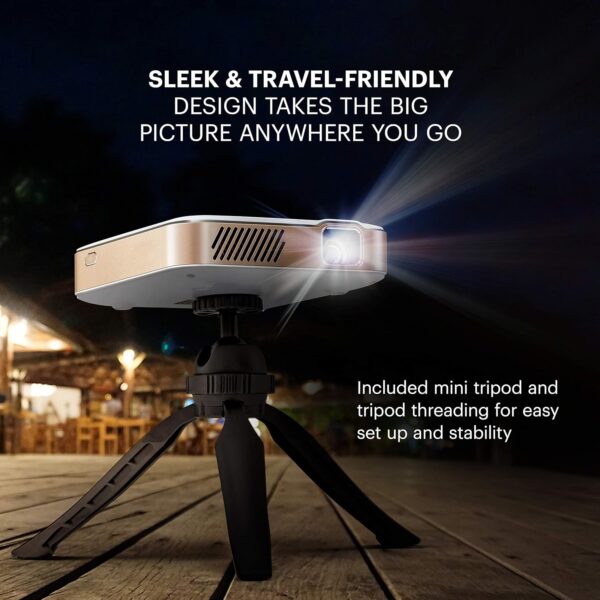 KODAK Luma 450 Portable Full HD Smart Projector | Wi-Fi, Bluetooth, HDMI & USB Compatible Mini Home Theater System Up to 150” | 1080p Native Resolution (4K), 200 Lumens | Tripod Included