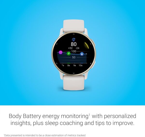 Garmin vívoactive 5, Health and Fitness GPS Smartwatch, AMOLED Display, Up to 11 Days of Battery, Ivory