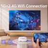 GooDee Smart 4K 1080P Projector - Video Projector with WiFi and Bluetooth, Movie Outdoor Projector for Home Theater Dolby Audio Zoom Portable Projector TV Stick, Netflix/Amazn Prime Video Certified