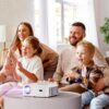 GooDee Smart 4K 1080P Projector - Video Projector with WiFi and Bluetooth, Movie Outdoor Projector for Home Theater Dolby Audio Zoom Portable Projector TV Stick, Netflix/Amazn Prime Video Certified