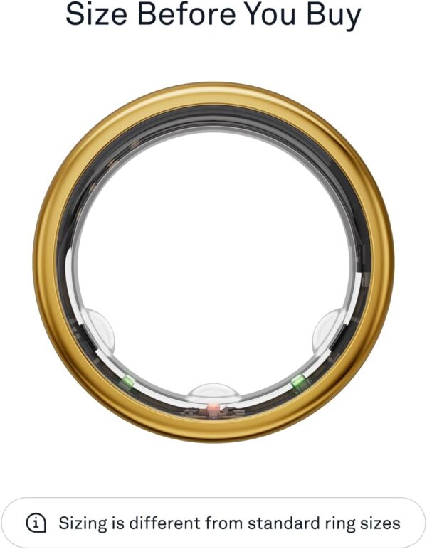 Oura Ring Gen3 Horizon - Gold - Size 11 - Smart Ring - Size First with Oura Ring Gen3 Sizing Kit - Sleep Tracking Wearable - Heart Rate - Fitness Tracker - 5-7 Days Battery Life