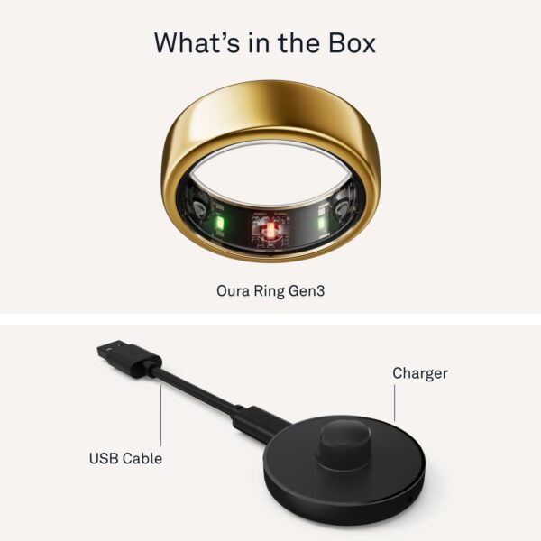 Oura Ring Gen3 Horizon - Gold - Size 11 - Smart Ring - Size First with Oura Ring Gen3 Sizing Kit - Sleep Tracking Wearable - Heart Rate - Fitness Tracker - 5-7 Days Battery Life