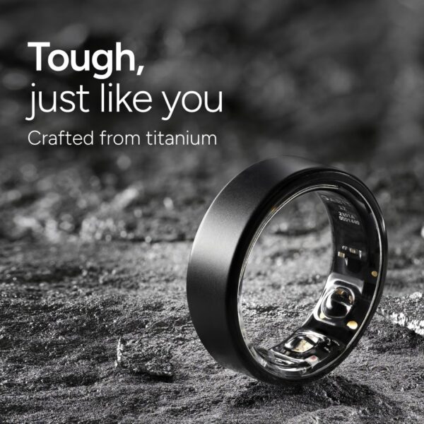 Smart Ring | Health & Fitness Tracker | Stress & Sleep Monitoring | Buy Ring Sizing Kit First | 15+ Workout Modes | Track Steps, HRV, HR, SPO2 | Smart Ring for Men & Women | Matte Black 13