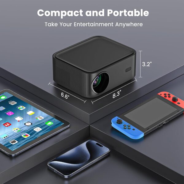 HAPPRUN Projector with Wifi and Bluetooth, Netflix-Licensed Smart Projector, 400ANSI 1080P FHD Projector with External Speaker, Video Projector for Home Theater/ Gaming/ Outdoor/ Movie Night