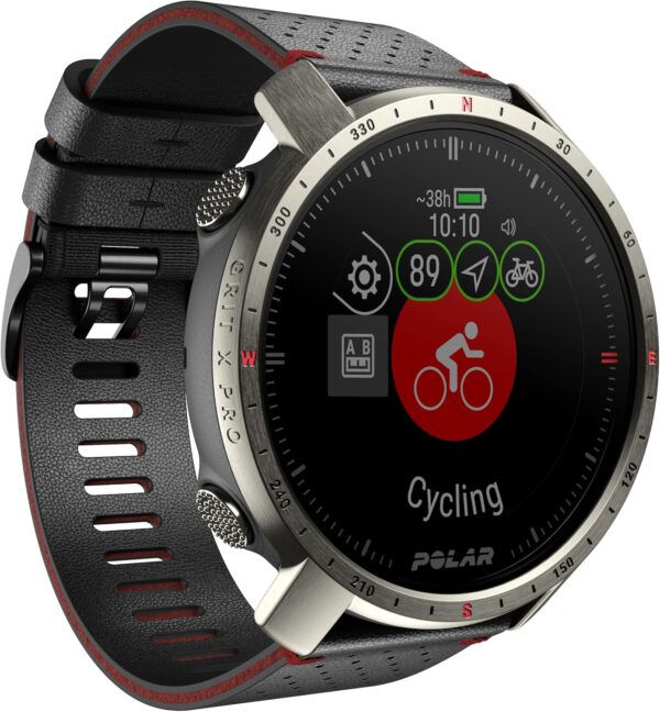 POLAR Grit X Pro Titan - Premium Outdoor GPS Sports Watch - Military-Durability, Sapphire Glass, Wrist-Based Heart Rate Monitor, Ultra-Long Battery, Navigation - Trail Running, Mountain Biking, M/L