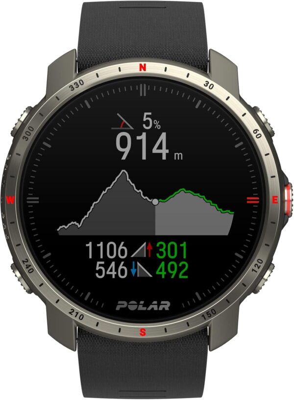POLAR Grit X Pro Titan - Premium Outdoor GPS Sports Watch - Military-Durability, Sapphire Glass, Wrist-Based Heart Rate Monitor, Ultra-Long Battery, Navigation - Trail Running, Mountain Biking, M/L