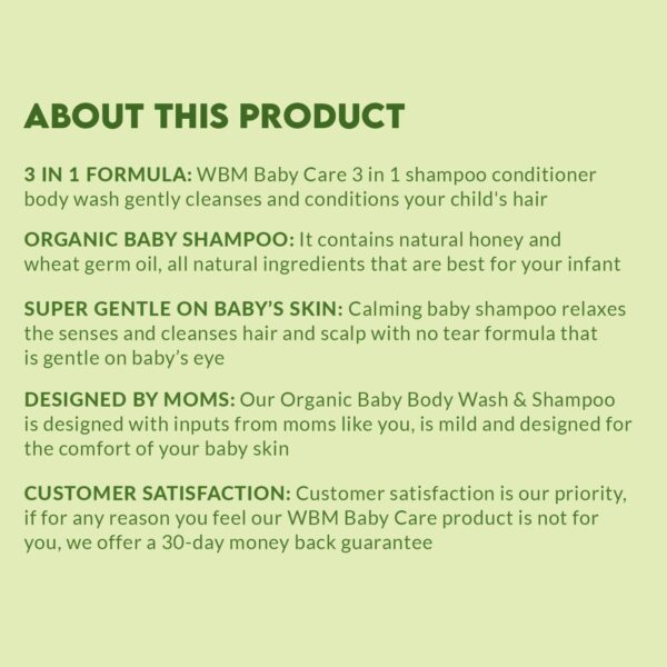 Baby Care 3-in-1 Baby Shampoo, Body Wash & Conditioner, Care From Nature,100% Plant-Based, No Tear Formula, Safe on Babies Skin, Kids Shampoo 300 ml/ 10 fl. Oz